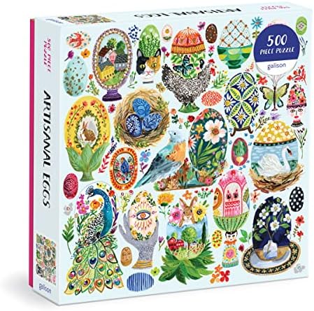 Galison Artisanal Eggs – 500 Piece Puzzle Fun and Challenging Activity with Bright and Bold Artwork of Beautifully Painted Eggs for Adults and Families