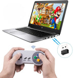 Retro Wireless USB Controller for SNES PC Games, 2.4G Rechargeable Classic SNES USB Game Pad Emulator Controller for Windows PC MAC,Raspberry PI