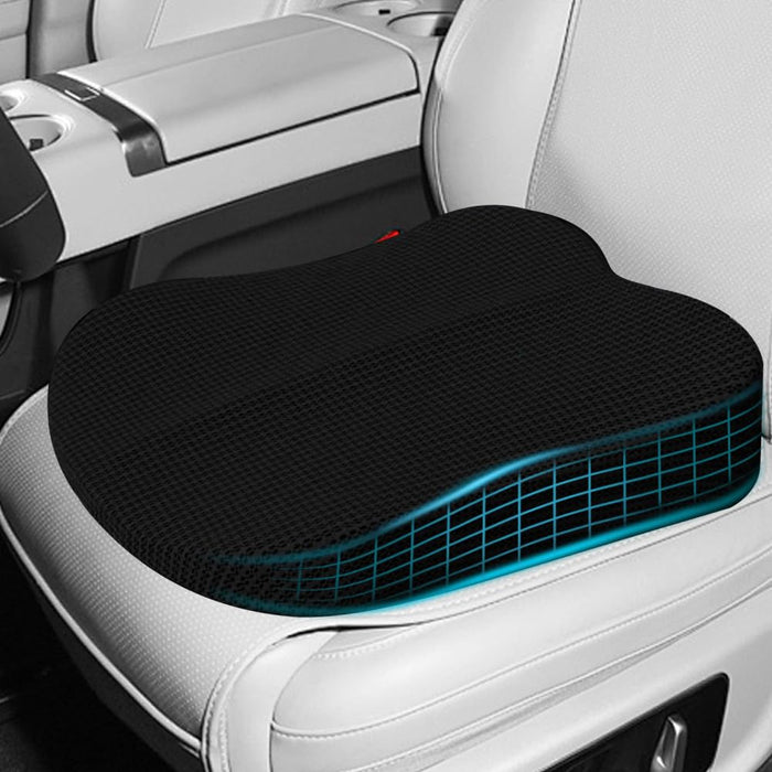 ACBAGI Adult Car Booster Seat for Driver, Driving Seat Cushion,Comfort Memory Foam Car Seat Cushion for Height, Seat Cushion for Car,Office Chair and Home Chair (Black B)