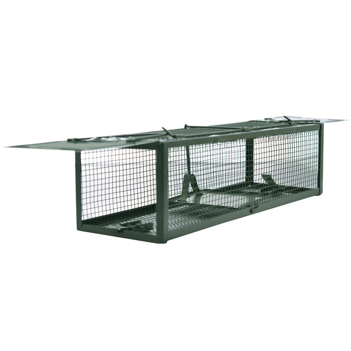 Humane Animal Live Cage Rat Cage Trap with 2 Doors for Mice Hamsters Chipmunks Rodents Gopher Control 15.2"x4.9"x4.2".