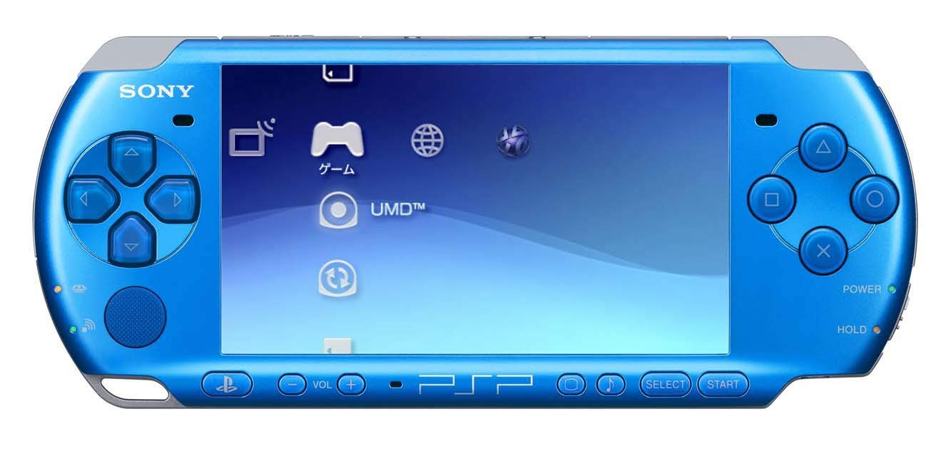 Sony PSP Slim and Lite 3000 Series Handheld Gaming Console with 2 Batteries (Blue)(Renewed)