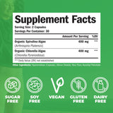 Organic Spirulina and Chlorella Capsules | Spirulina Capsules with Chlorella Powder for Immune, Antioxidant & Energy Support. Nutritious Super Greens. Vegan. Non-GMO. 60 Spirulina Chlorella Capsules
