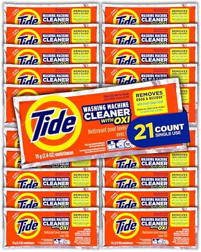 Washing Machine Cleaner by Tide, Washer Machine Cleaner with Oxi for Front and Top Loader Washer Machines, Deep Cleaning Residue & Odor Eliminator, 21 Month Supply