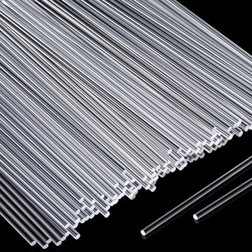 Vicenpal 120 Pcs 8 Inch Clear Acrylic Rods 2 mm Diameter Acrylic Dowel Rods Round Acrylic Strip Cake Topper Sticks for DIY Crafts Party Decorations Gardening