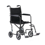 Black Hammertone Transport Chair, 19inch Seat, 300lbs Weight Capacity, Lightweight