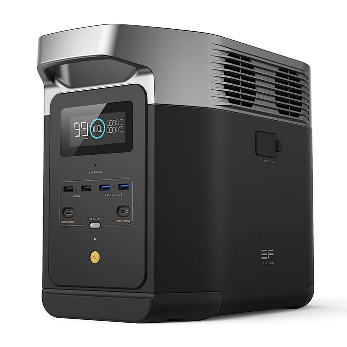 EF ECOFLOW Portable Power Station DELTA 2, 1024Wh LiFePO4 (LFP) Battery, 1800W AC/100W USB-C Output, Solar Generator(Solar Panel Optional) for Home Backup Power, Camping & RVs