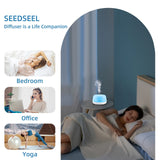 SEEDSEEL 300ML Aromatherapy Essential Oil Diffuser with Remote Control, 5V USB-C Power Cord Powered, 8 Hours Quiet Cool Mist Air Diffuser, 7 Colors LED Changing Lights, for Room, Bedroom, Office