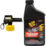 Black Flag 190107 Electric Insect Fogger for Killing and Repelling Mosquitoes, Flies, and Flying Insects Outdoors, Yellow & Black & 190255 32Oz Insect Fogger Fuel, 32 Ounce