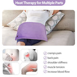 Comfheat USB Heating Pad for Car, 5V Portable Heated Travel Blanket Pads Heat Settings & Auto Shut Off, Moist & Dry Hot Therapy for Pain Relief Abdomen Cramps (16"x 12") (No Battery) - Purple