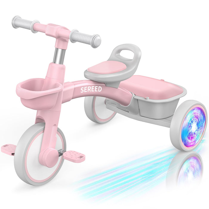 SEREED Colorful Lighting Toddler Tricycle Gift Toy for Ages 2-5 Boys Girls