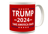 Rogue River Tactical Donald Trump 2024 Coffee Mug Take America Back Trump 2024 Novelty Cup President of The United States MAGA (Red)