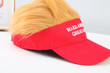 KAABEE Trump Hat 2024 Make America Great Again MAGA Hat Baseball Cap with Wig Hair Embroidered Adjustable