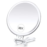 B Beauty Planet 30X Magnifying Mirror, Magnifying Mirror with Handle, Hand Mirror with Double Side 30X/1X Magnification, Travel Mirror for Eyes Makeup