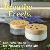 Azuna Air Freshener & Odor Eliminator Gel 4 Room Kit, Includes (4) 8 oz. Unfilled Luxe Glass Jars & 24 oz. Refill with Tea Tree Essential Oil, Natural Scent, Works 24/7 for 60-90 Days