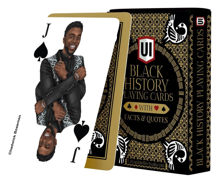 URBAN INTELLECTUALS Black History Playing Cards - African American Themed Gold Foil Cool Decks of Cards - Poker Blackjack Famous People Games Educational Quotes Fact Collectibles - Black