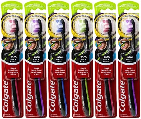 Colgate 360 Fresh N' Protect Toothbrush, Ultra Compact, Soft (Colors May Vary) - Pack of 6