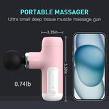 YAEIY Mini Massage Gun, Portable Massage Gun for Deep Tissue Muscle, Handheld Small Massage Gun, Compact Powerful Massager with Case for Travel, Athletes,Office Gifts, Pink