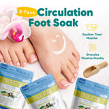 Circulation Foot Soak (3-Pack with Scoop) Foot Soaking Epsom Salts with Pure Essential Oils in BPA Free Pouch with Press-Lock Seal Made in USA, Three 2-Lbs Pouches 6-Lbs Total