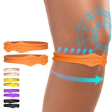 Fitgeno Knee Strap Patella Support: Knee Band for Patellar Tendon Pain Relief - Knee Brace for Tendonitis Jumpers Running Sports Basketball Men Women 2 Packs (Orange)