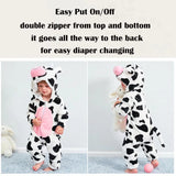 QIAONIUNIU Halloween Baby Cow Costumes Toddler Outfit Infants Cosplay Romper 6-12 Months