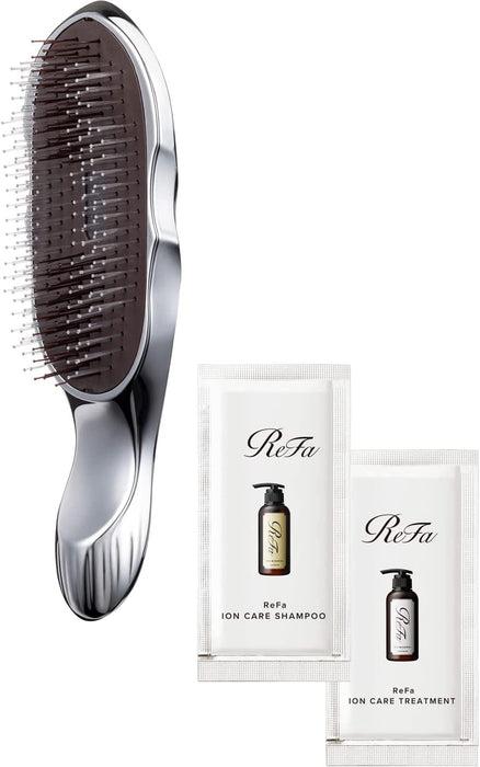 REFA Ion Care Brush / ReFa Ion Care Brush Silver with Shampoo & Treatment Pouch MTG Hair Brush for Bathing, Scalp Brush