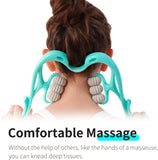 Thrudove Neck Massager Roller, Neck Roller, Neck and Shoulder Handheld Massager with 6 Balls Massage Point, Neck Pain Relief Massager for Deep Tissue in Neck, Back, Shoulder, Waist, and Legs (Blue)