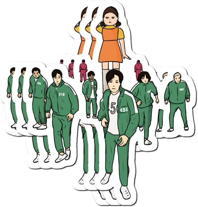 Vinyl Stickers Squid Kids Game Journaling N E T F L I X Bike Korean Laptop Drama Teens Series for Water Bottle Bumper Car Luggage Guitar Skateboard Vinyl Stickers