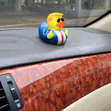 Rubber Ducks Car Duck Dashboard Decoration Squeak Trump Ducks Toys Car Ornaments Car Décor Accessories with Sunglasses and Golden Necklace