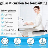 NC Gel Seat Cushion for Long Sitting, Pressure Relief pad, Back, Hip, Sciatica, Tailbone Pain Relief Cushion, Use for The Car, Office, Wheelchair, Stadium Bleachers, Outdoor Travel .(Purple)