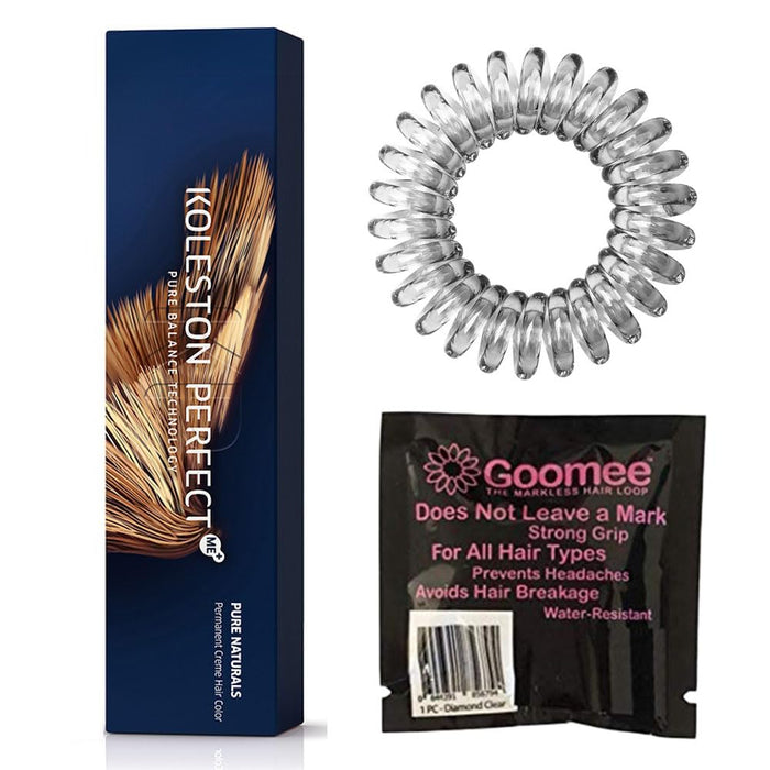 Koleston Perfect 7/0 Medium Blonde/Natural Permanent Creme Hair Color 2 Ounce and Goomee Markless Hair Tie Loop (Bundle 2 items)