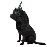 Onmygogo Funny Pet Reindeer Moose Costumes for Dog, Cute Furry Pet Wig for Halloween Christmas, Pet Clothing Accessories (Unicorn-Black, Size L)