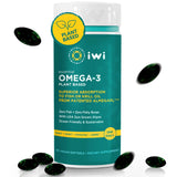 Iwi Life Omega-3 Essential, 30 Softgels (30 Servings), Plant-Based Algae Omega 3 with EPA + DHA, Brain, Heart & Immune Support Dietary Supplement, Krill & Fish Oil Alternative, No Fishy Aftertaste