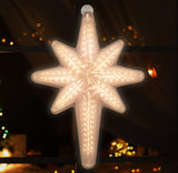 LAMPHOME 20" 44 LED Bethlehem Star with Movement,3D Bethlehem Star Digital Flash-Shooting Star - Hanging Outdoor Christmas,Use for Holiday Decoration, Porch Light, 3D Fixture, Advent Star (Warm White)