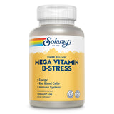 SOLARAY Mega Vitamin B-Stress, Timed-Release Vitamin B Complex with 1000 mg of Vitamin C for Stress, Energy, Red Blood Cell & Immune Support, 60 Day Guarantee, Vegan, 40 Servings, 120 VegCaps