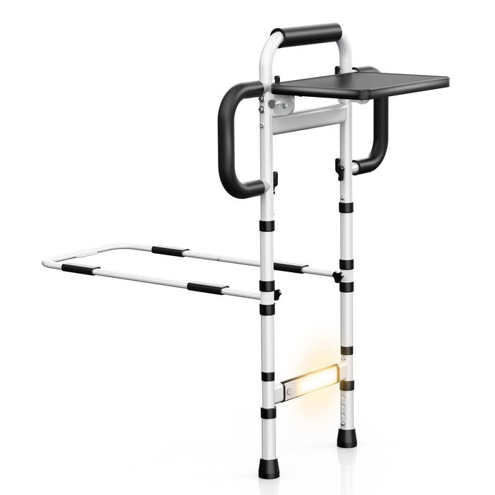 Lotuhill Bed Rails for Elderly Adults Safety, FSA/HSA Eligible Height Adjustable Bed Rail with Non-Slip Handle Foldable Desk & Motion Sensor Light Up to 350 Lbs Bed Rails for King Queen Full Twin Bed