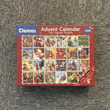 Advent Calendar 2024 Christmas Jigsaw Puzzle-1008 Pieces Christmas Countdown Calendar 24 Days Jigsaw Puzzles, Holiday Vintage Stamp Puzzles for Adults Kids,Xmas Gift for Boys and Girls