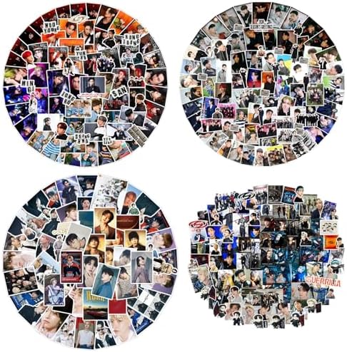 390 Pcs Kpop ATEEZ Sticker Set, New Album The Golden Hour Part. 1 Sticker Set, ANITEEZ Kpop Stickers for Decals, Vinyl Waterproof Stickers for Laptop, Water Bottles, Skateboard (GHBL012)