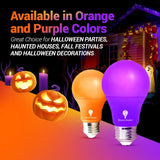 4 Pack A19 LED Light Bulb LED Light Bulb 120V E26 Base 9 Watt (60-watt Replacement) Bulb, Party Decoration, Porch, Home Lighting, Christmas Light Bulbs (Orange Purple, 6 Pack)