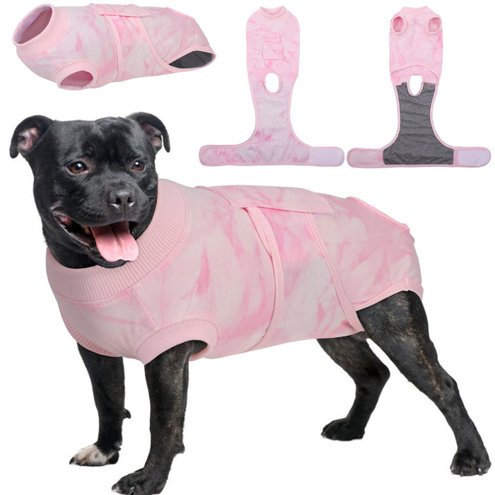 Kuoser Dog Recovery Suit for Male Female Dogs, Soft Dog Surgical Suit, Tie Dye Dog Onesie Bodysuit After Surgery, Pet Spay Suit Neuter Suits Alternative to Cone E-Collar, Puppy Anti Licking Shirt