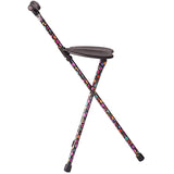 Switch Sticks Walking Stick, Walking Cane, Cane Chair, Quad Cane and Folding Cane with Seat is 34 Inches Tall, FSA and HSA Eligible, Supports Up to 220 Pounds, Bubbles