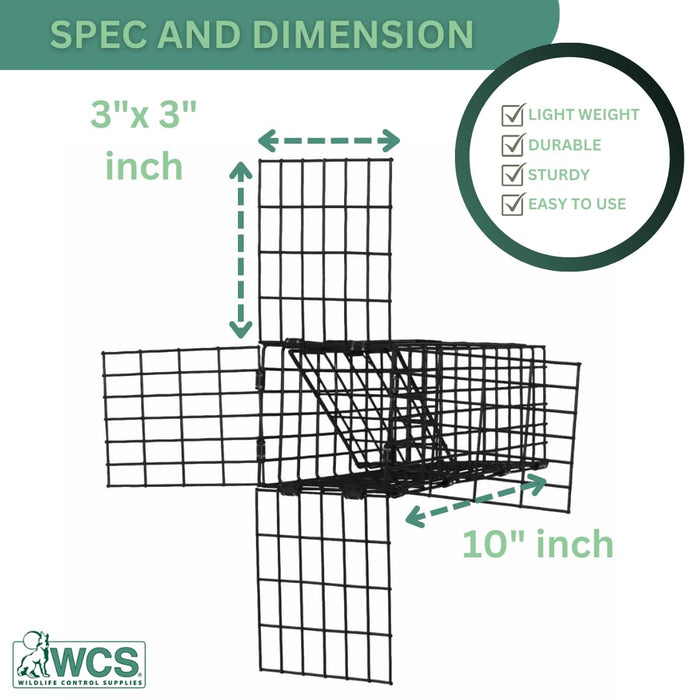 "OWDE" 3" One-Way Door Excluder –Professional Black Mesh Evictor Trap by Wildlife Control Supplies –Safe and Effective Pest Control for Commercial and Residential Use –Great for Barns, Garages & Sheds