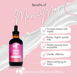 Mountain Meadow Herbs Maxi-Milk - 2 oz - All Natural Liquid Lactation Supplement to Increase Milk Supply for Breastfeeding Moms