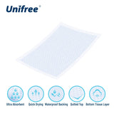 Unifree Disposable Underpad, Bed Pads, Incontinence Pad, Super Absorbent, 100 Count, Blue (M 24x24 Inch)