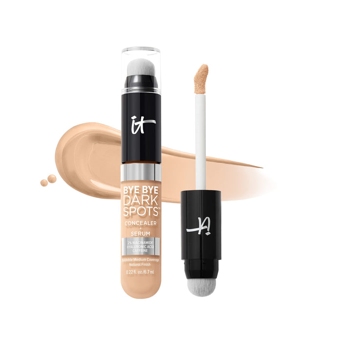 IT Cosmetics Bye Bye Dark Spots Concealer + Brightening Serum – 2% Niacinamide, Hyaluronic Acid & Caffeine - Medium Coverage, Natural Finish, All Skin Types – 20 Light Cool, 0.22 fl. oz