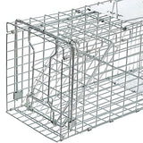 Large Animal Trap Cat Trap for Stray Cats Humane,Small Dogs,Fox,Rabbit,Groundhog,Squirrel,Raccoon,Chicken,Opossum, 32inch Live Traps for Animals Outdoor Indoor Collapsible Steel Release Cat Trap Cage