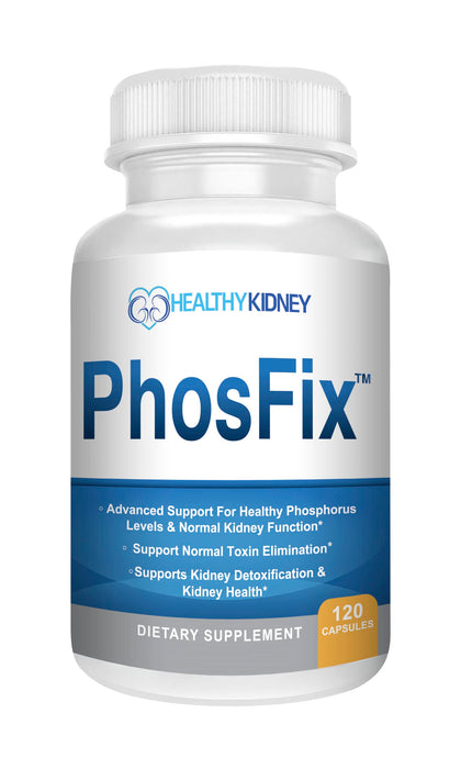 PhosFix 120 Pills Phosphorus Binder with Chitosan for Supporting Normal Phosphorus Levels and Kidney Health. Renal Supplement Optimal Health