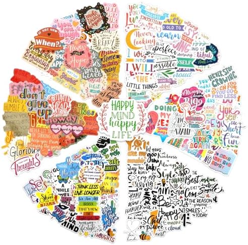 300pcs Motivational Stickers, Inspirational Stickers for Water Bottles, Positive Affirmation Stickers for Journaling Scrapbooking, Waterproof Vinyl Laptop Quote Stickers for Adults Teens Women