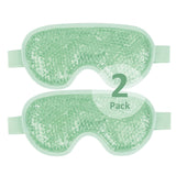 NEWGO Cold Eye Mask Cooling Eye Mask Eye Ice Pack for Puffiness, Reusable Ice Eye Mask Gel Eye Mask Frozen Eye Cold Compress for Dark Circles, Migraines, Stress Relief, Skin Care (Green-2Pack)