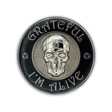 Grateful I'm Alive Sobriety Chip | 3D Sculpted Affirmation AA Coin (Silver)