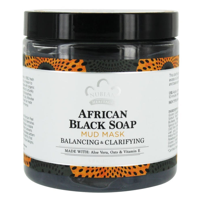 NUBIAN HERITAGE - African Black Soap Facial Mud Mask Balancing & Clarifying - 6 fl. oz.